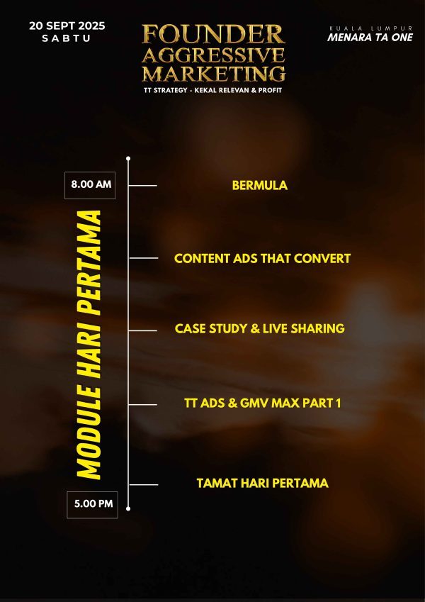 FOUNDER AGGRESSIVE MARKETING TT STRATEGY KEKAL RELEVAN & PROFIT - LEAD - Image 2