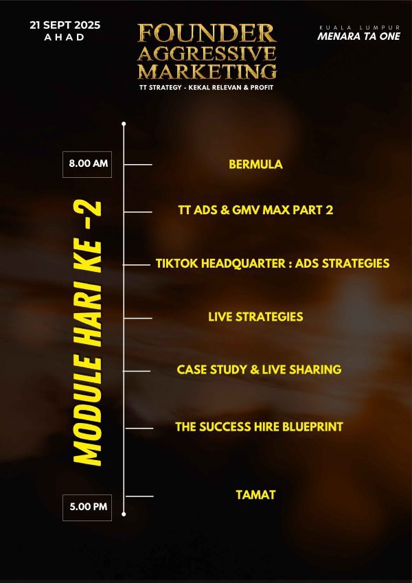 FOUNDER AGGRESSIVE MARKETING TT STRATEGY KEKAL RELEVAN & PROFIT - LEAD - Image 3