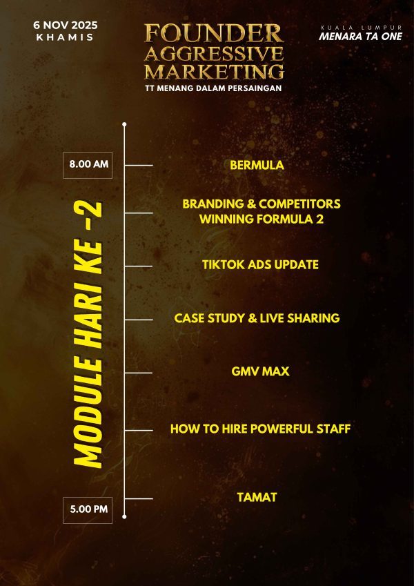 FOUNDER AGGRESSIVE MARKETING TT MENANG DALAM PERSAINGAN (SPECIAL TONIGHT - 1 ORANG) - Image 4