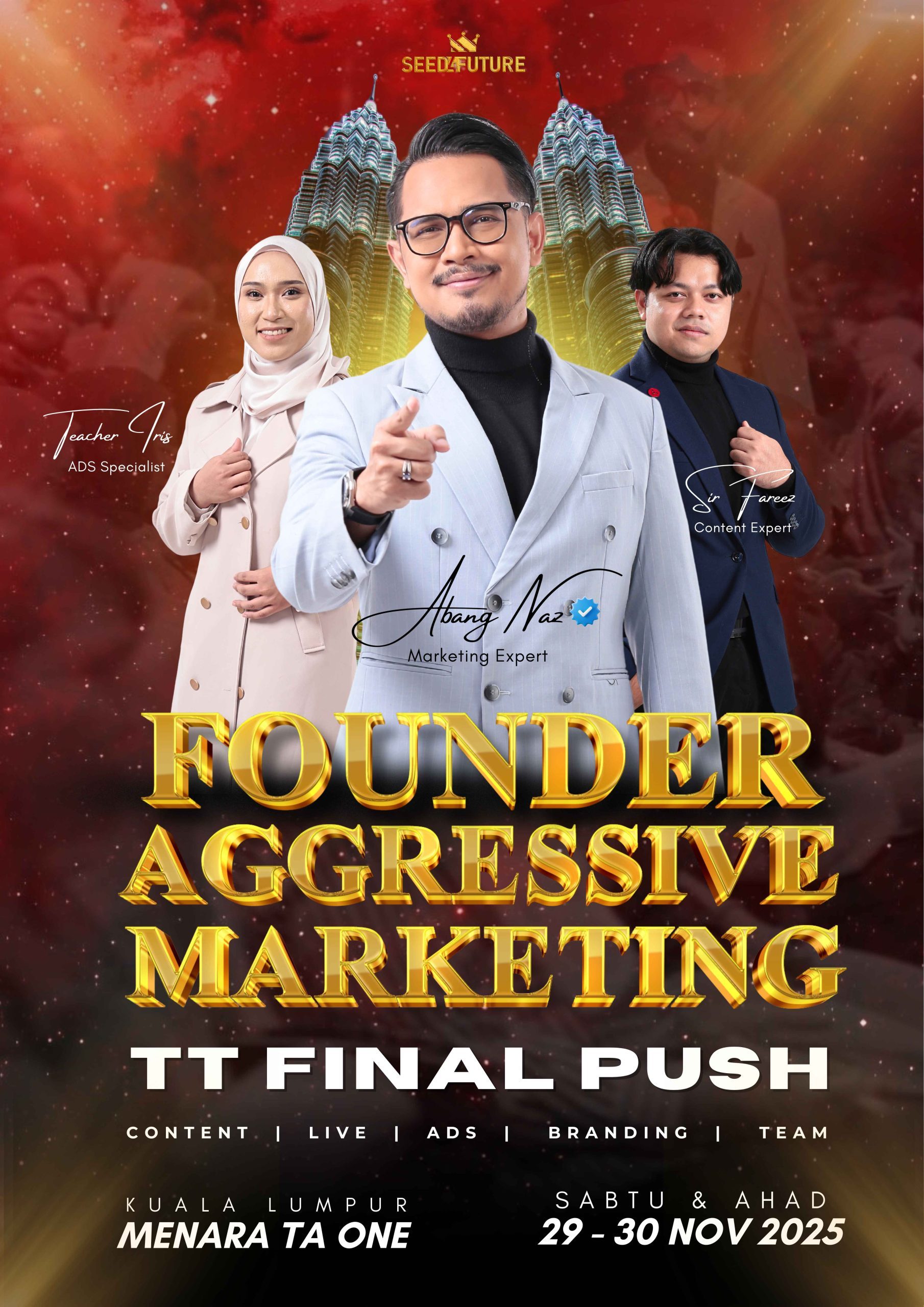 FOUNDER AGGRESSIVE MARKETING TT MENANG DALAM PERSAINGAN (SPECIAL TONIGHT - 2 ORANG)