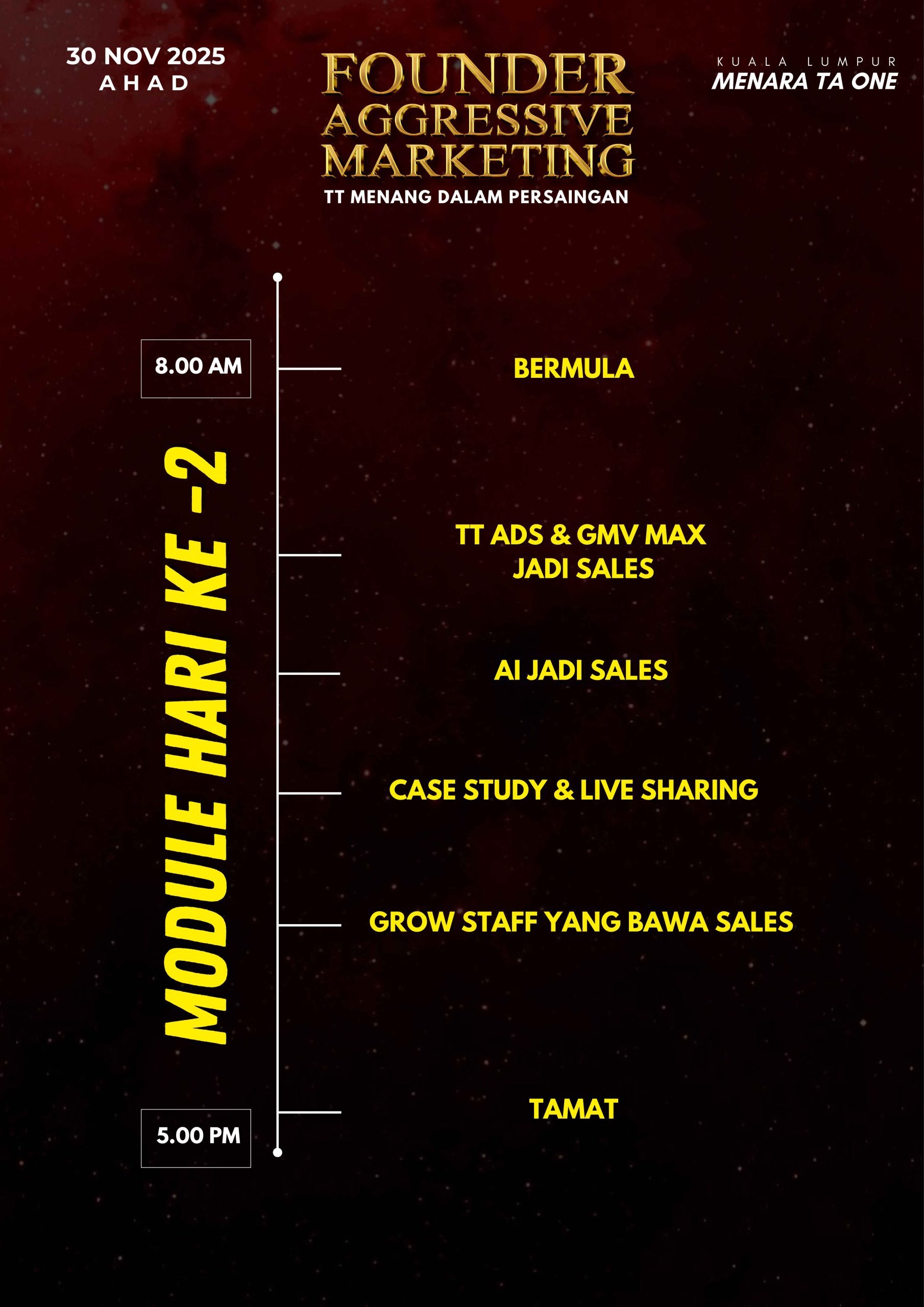FOUNDER AGGRESSIVE MARKETING TT MENANG DALAM PERSAINGAN (SPECIAL TONIGHT - 2 ORANG) - Image 4