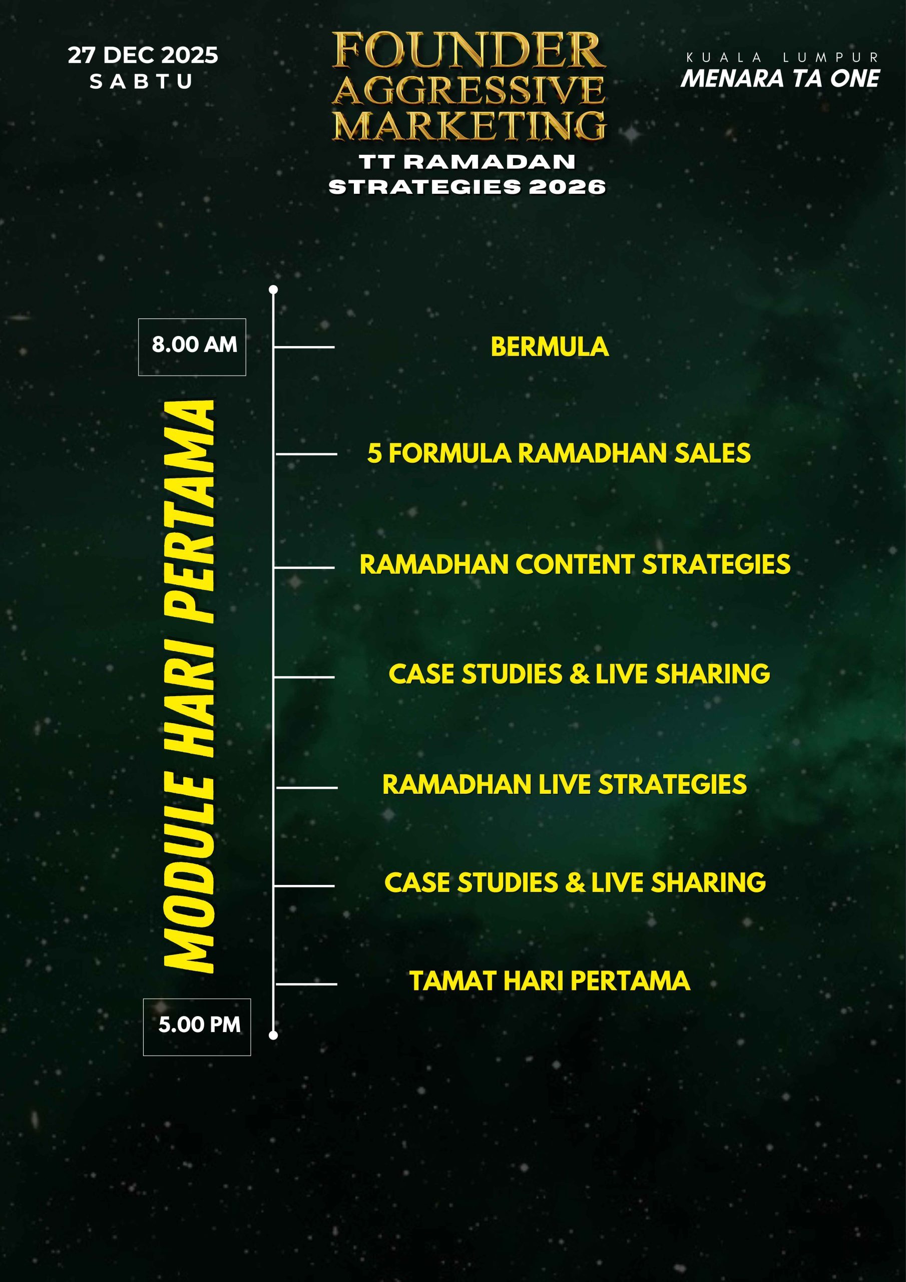 FOUNDER AGGRESSIVE MARKETING TT RAMADHAN STRATEGIES (SPECIAL TONIGHT - 1 ORANG) - Image 3