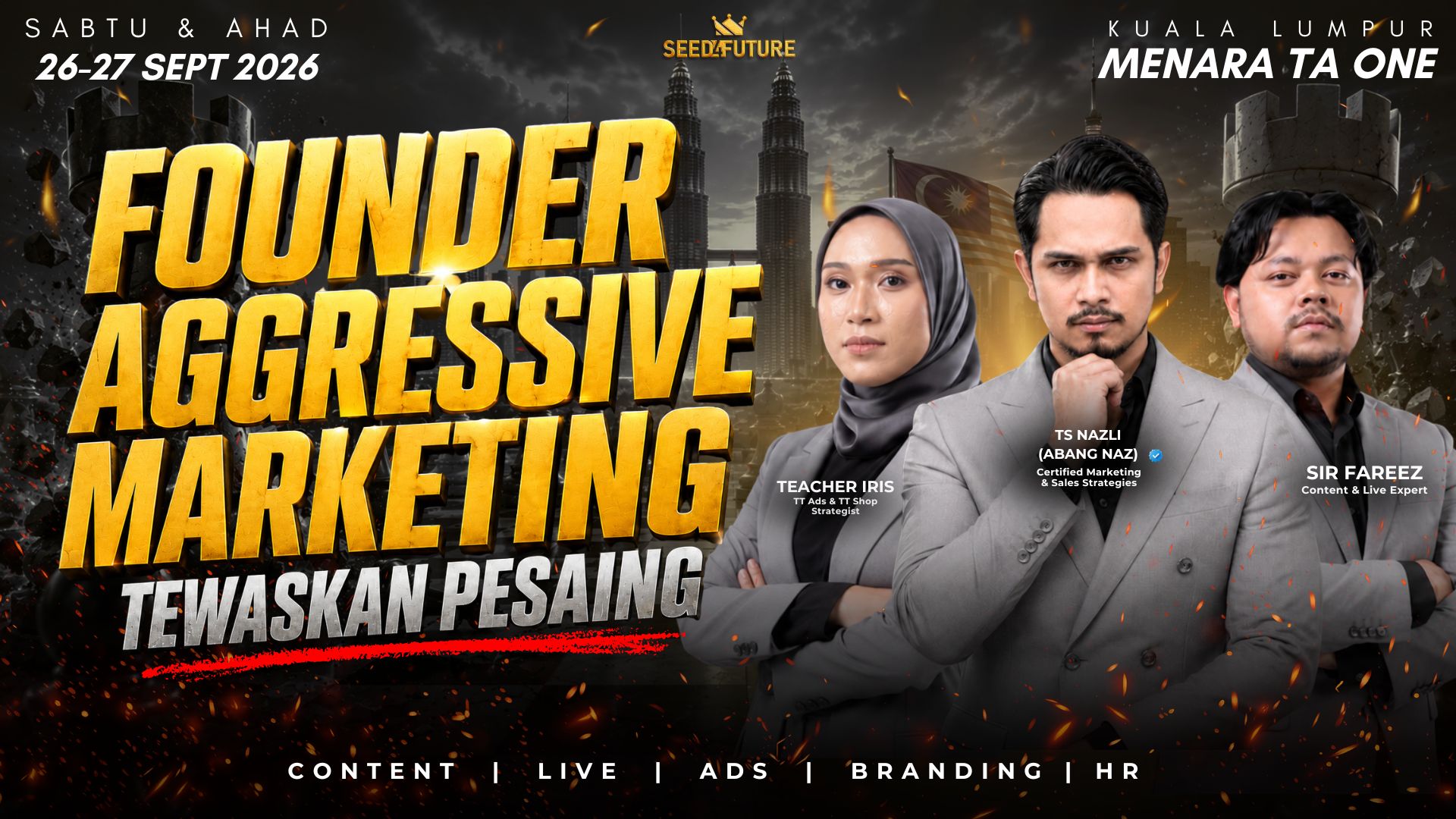 FOUNDER AGGRESSIVE MARKETING - TEWASKAN PESAING - SINGLE