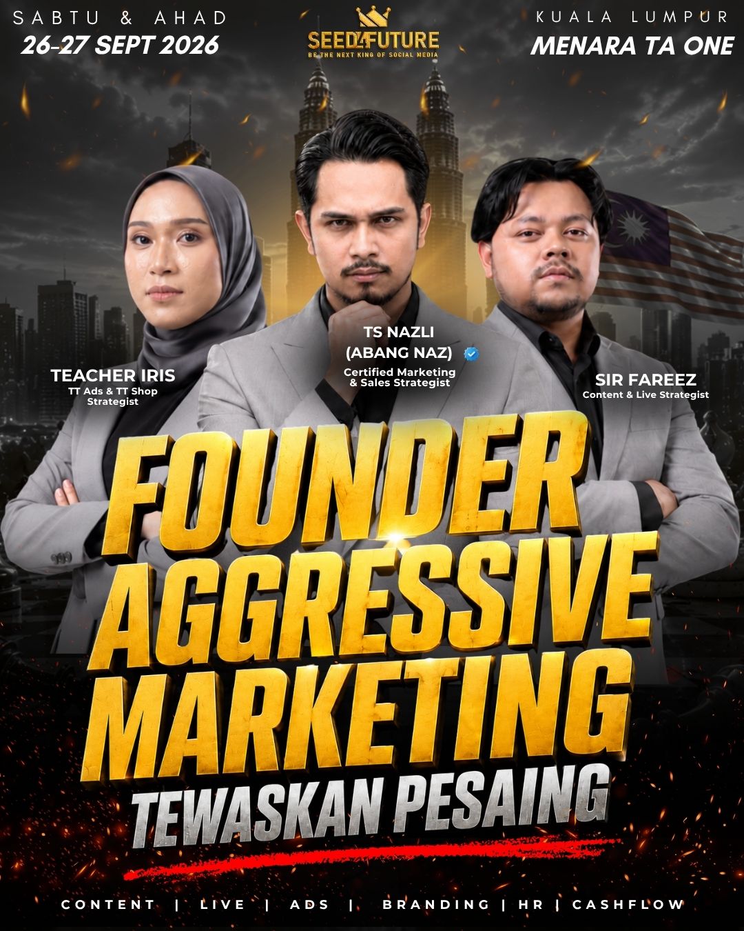 FOUNDER AGGRESSIVE MARKETING: TEWASKAN PESAING - DOUBLE HALIM